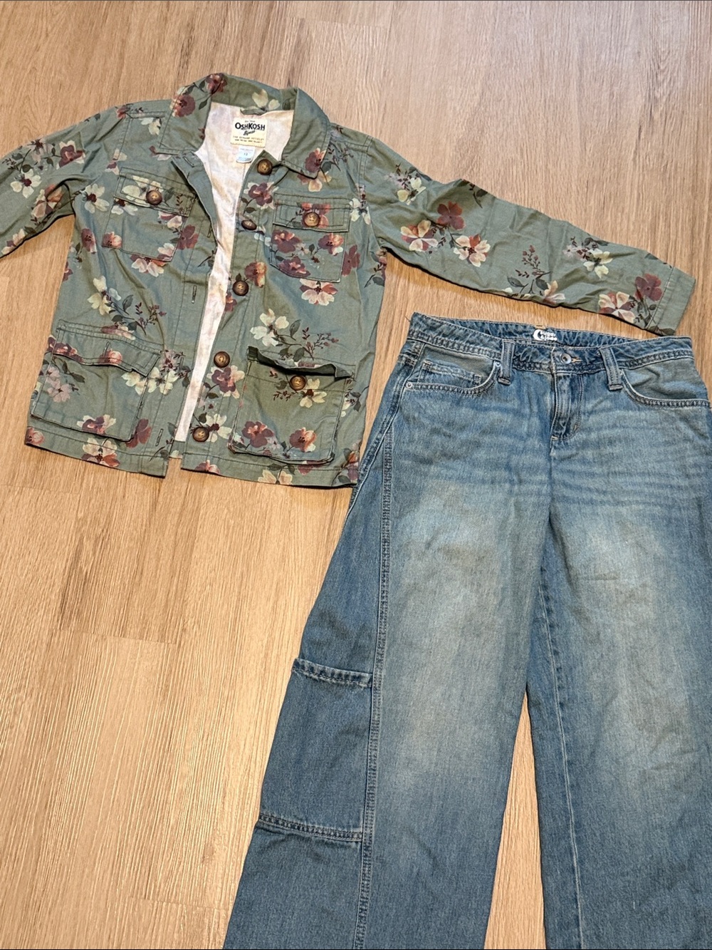 Girls Floral Jean Jacket